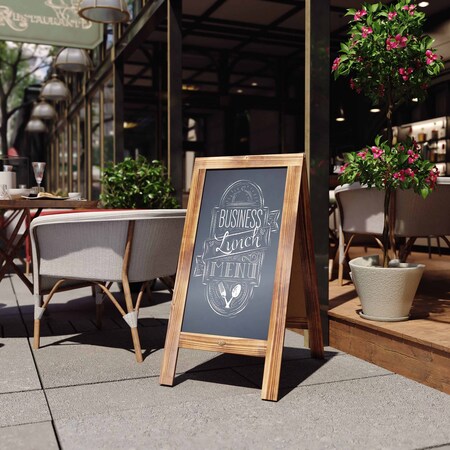 Flash Furniture Rustic Brown Wood A-Frame Magnetic Chalkboard Set HGWA-GD1I-CRE8-942315-GG